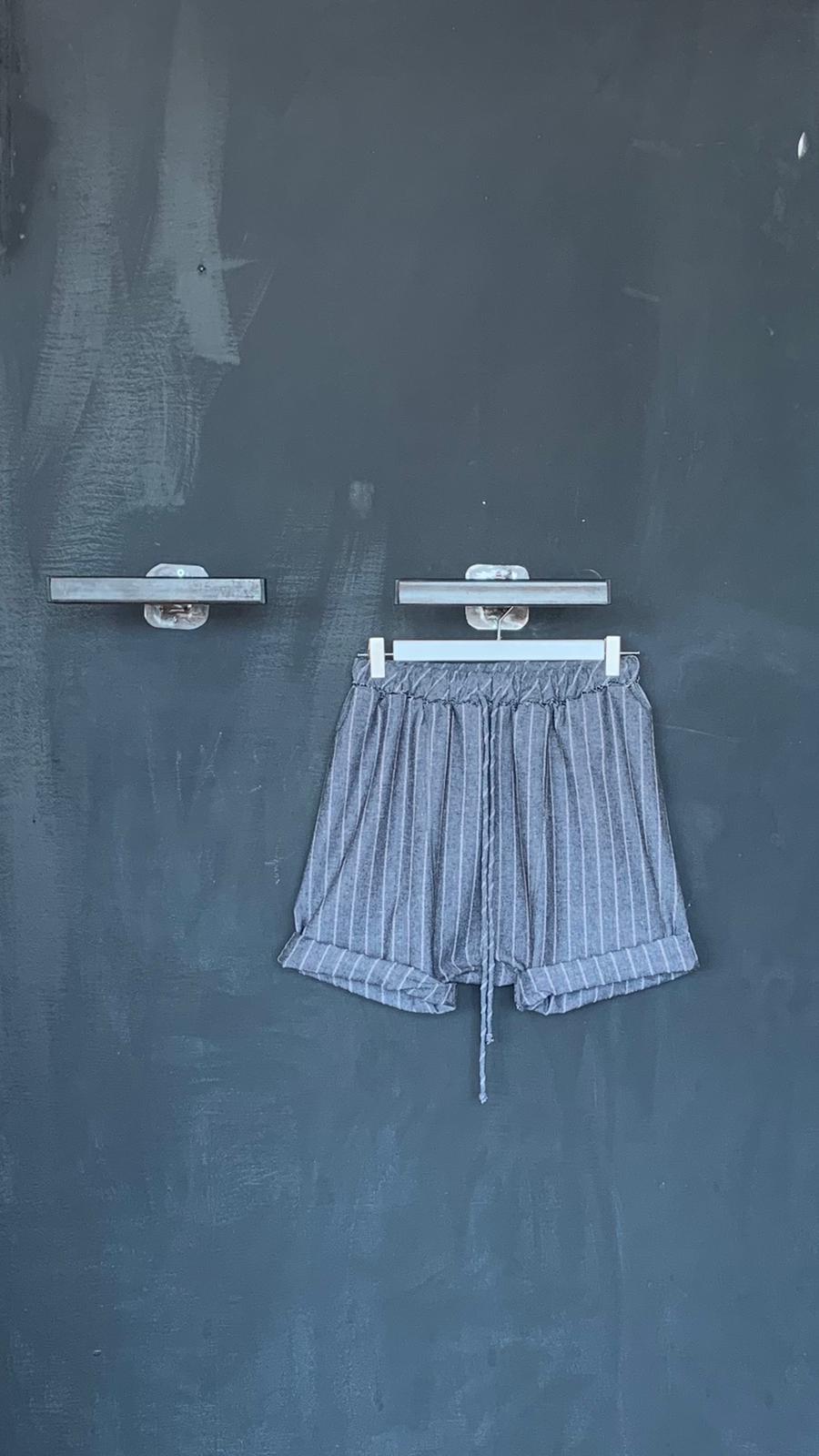 Striped Drawstring Sarouel Shorts S/M