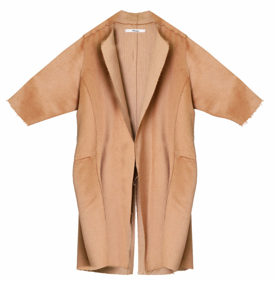 Classic Collar Overcoat in Camel crafted in Alpaca
